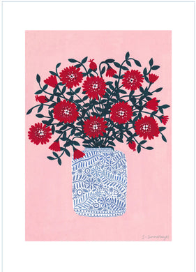 Sian Summerhayes “Red flowers“ art print
