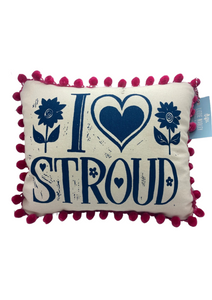 Lizzie Mabley Fabric and Home "I Love Stroud" cushion