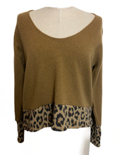 Load image into Gallery viewer, Nimpy Clothing Upcycled 100% cashmere faun and leopard jumper small (Nimpy)