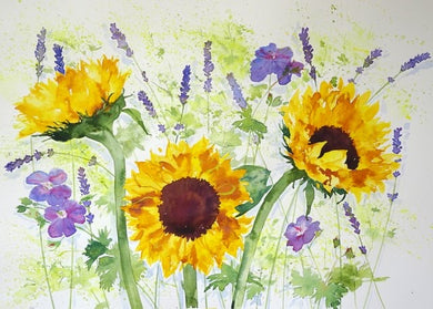 Alison Vickery artist Sunflowers greetings card
