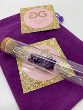 Load image into Gallery viewer, Amethyst and crystal earrings with feather detail by JENNY12