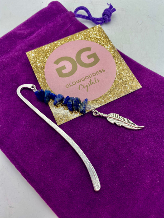 Lapis Lazuli and Tibetan silver bookmark by JENNY06