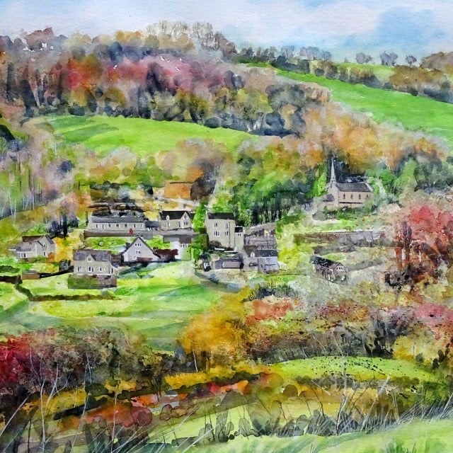 Alison Vickery artist Slad & the woolpack from Swifts hill greetings card