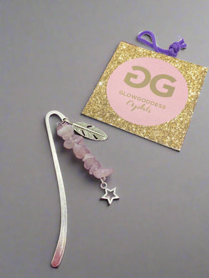 Rose Quartz and Tibetan silver  bookmark by JENNY04