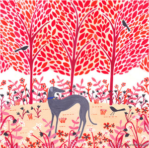 Sian Summerhayes “Autumn greyhound” art print 