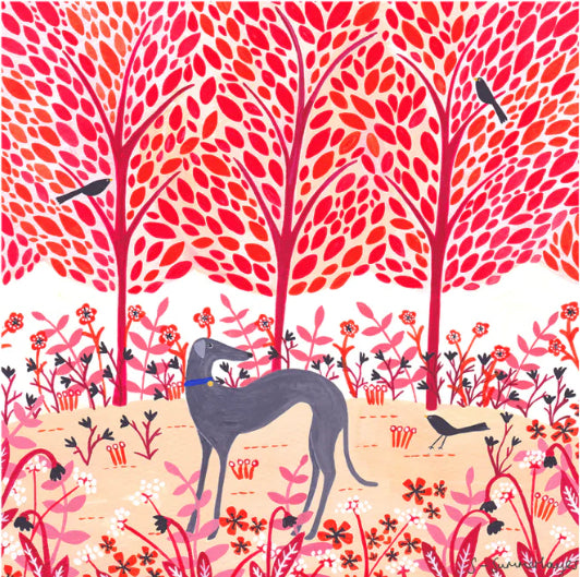 Sian Summerhayes “Autumn greyhound” art print 