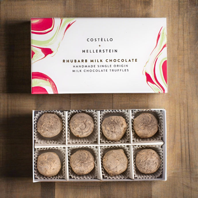 Costello and Hellerstein rhubarb milk chocolate truffles