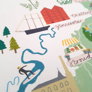 Stephanie Cole Design Cotswolds Map A3 print (STECO)