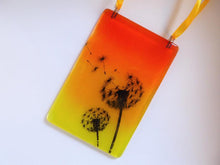 Load image into Gallery viewer, Eva Glass Design Orange and yellow dandelion fused glass suncatcher (EGD DDSC)
