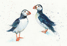 Load image into Gallery viewer, Amy Primarolo Art Puffins greetings card