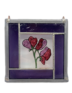 Liz Dart Stained glass Sweet pea panel