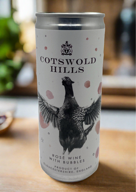 Cotswold Hills Rosé wine with bubbles 250ml can 12% ABV