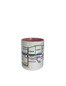 Pink Stroud underground mug (metro)