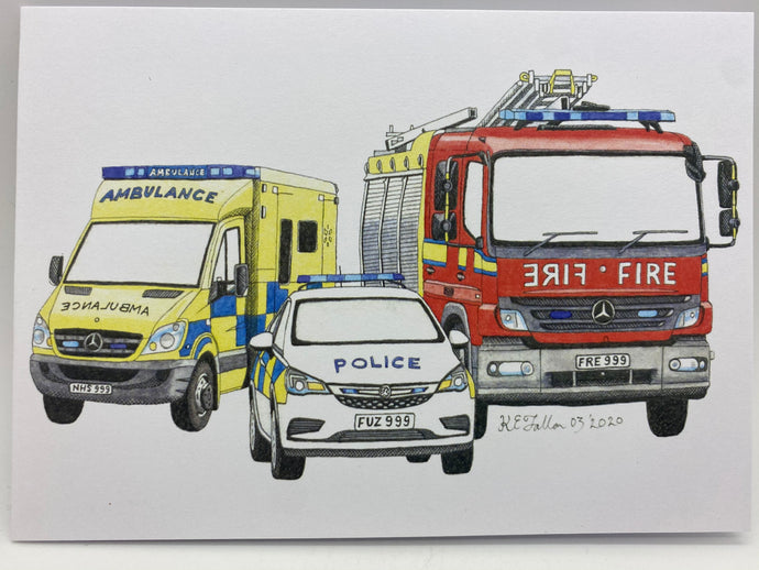 Broody Designs Emergency services greetings card (Broody)