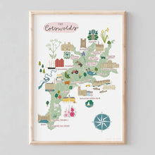 Load image into Gallery viewer, Stephanie Cole Design Cotswolds Map A3 print