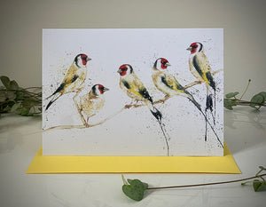 Amy Primarolo Art Goldfinches greetings card (AMY)