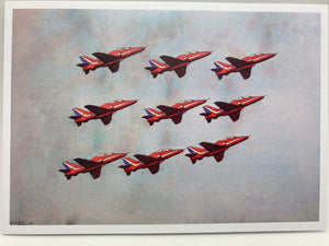 Broody Designs Red arrows greetings card (Broody)