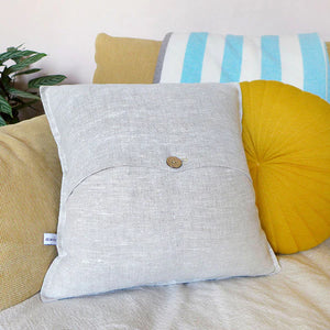 Charlotte Macey “Navy seashells” linen cushion (CMT 85)