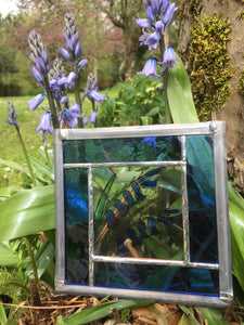 Liz Dart Stained Glass bluebell panel. (LD)