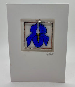Liz Dart Stained Glass iris stained glass greetings card Stroud