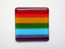Load image into Gallery viewer, EvaGlass Design Rainbow  fused glass coaster (EGD  CRB)