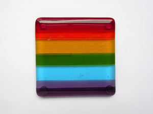 EvaGlass Design Rainbow  fused glass coaster (EGD  CRB)