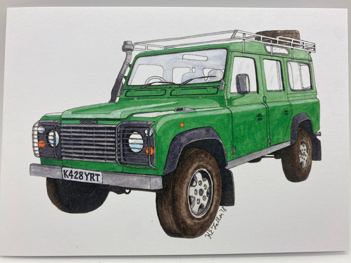 Broody Designs Land Rover greetings card (Broody)