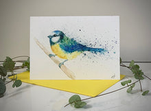Load image into Gallery viewer, Amy Primarolo Art Bluetit greetings card (AMY)