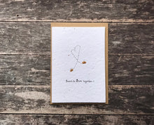 Load image into Gallery viewer, Erika’s Whimsical art “Meant to bee together” plantable flower seed  Valentines greetings card