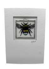 Load image into Gallery viewer, Liz Dart Stained Glass bumble bee stained glass greetings card