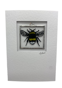 Liz Dart Stained Glass bumble bee stained glass greetings card