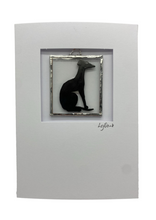 Load image into Gallery viewer, Liz Dart Stained Glass Whippet stained glass greetings card