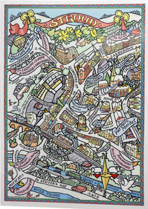 Katie B Morgan "Stroud map" greetings card 