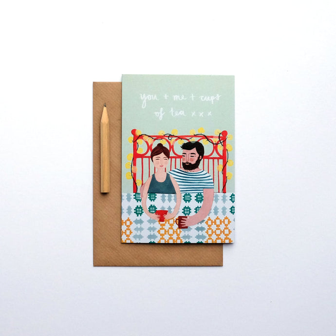 Stephanie Cole Design “You & me & cups of tea” greetings card (STECO)