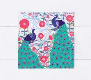 Sian Summerhayes "Two peacocks" greetings card