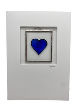 Load image into Gallery viewer, Liz Dart Stained Glass blue heart greetings card