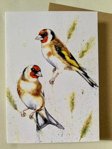 Amy Primarolo Art “meadow Goldfinches” greetings card (Amy)