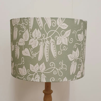Lizzie Mabley Fabric and Home Green Pea 30cm drum lampshade