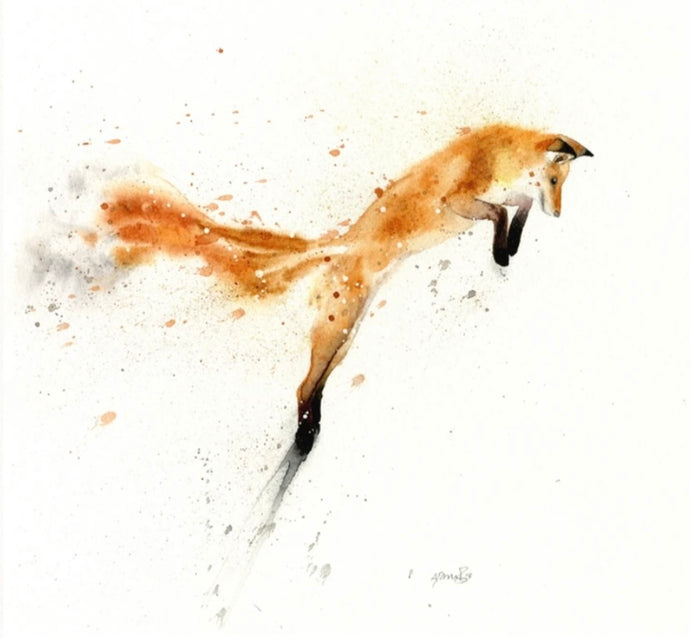 Amy Primarolo  “Jumping Fox” print A3 11/100 limited edition print (AMY)
