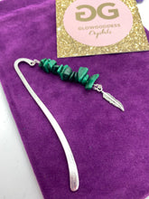 Load image into Gallery viewer, Malachite Tibetan silver bookmark by JENNY 07