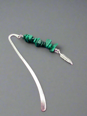 Malachite Tibetan silver bookmark