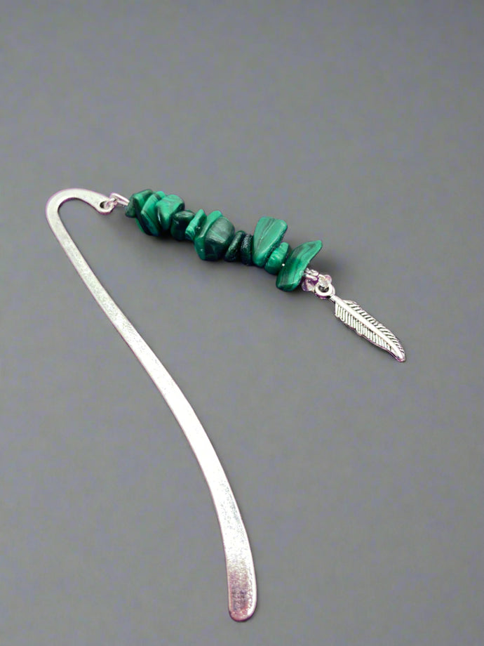 Malachite Tibetan silver bookmark