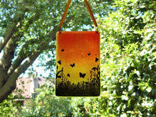 Load image into Gallery viewer, EvaGlass Design Orange and yellow butterfly meadow fused glass suncatcher (EGD BFSC)