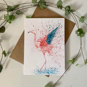 Amy Primarolo Art Flamingo greetings card (AMY)