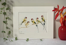Load image into Gallery viewer, Amy Primarolo Art Goldfinches open edition print  A4 (AMY)