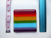 Load image into Gallery viewer, EvaGlass Design Rainbow  fused glass coaster (EGD  CRB)