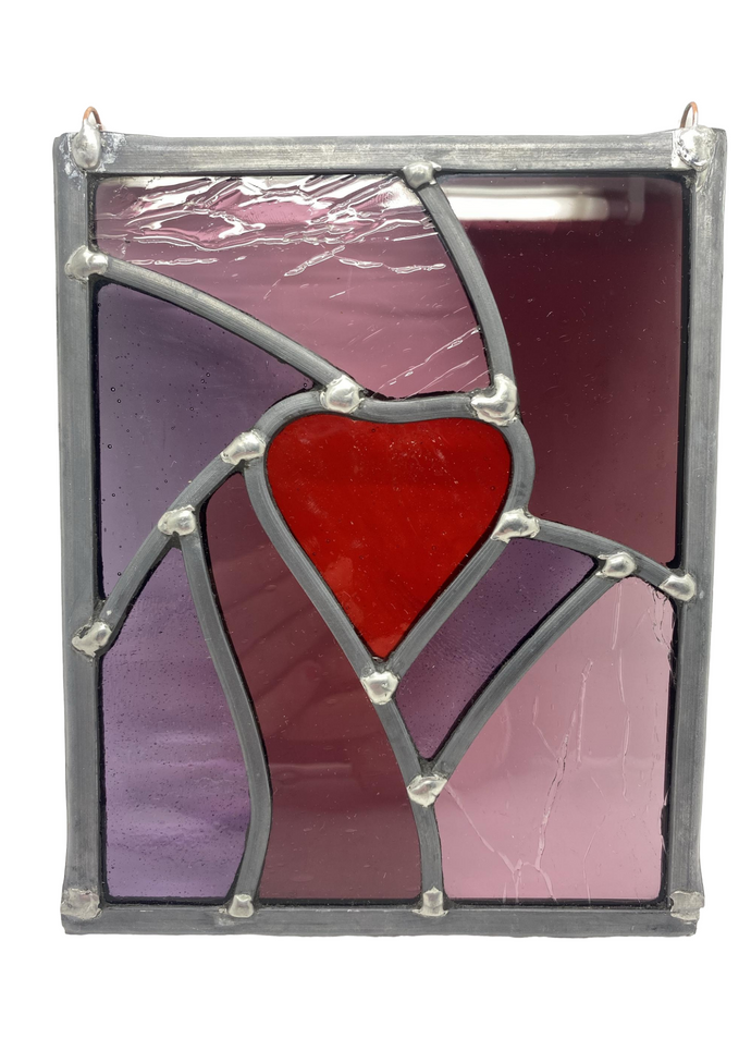 Liz Dart Stained Glass heart stained glass panel