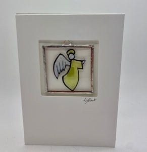 Liz Dart Stained Glass angel greetings card 