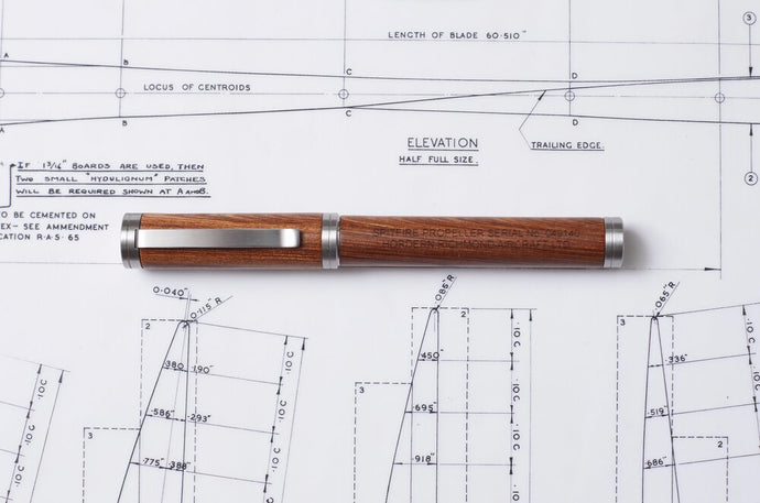 Hordern Richmond Fountain pen made from original spitfire propeller