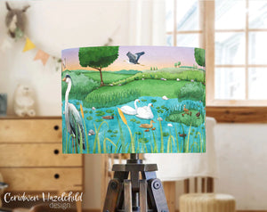 Ceridwen Hazelchild Design Organic cotton heron lampshade  (CHD)